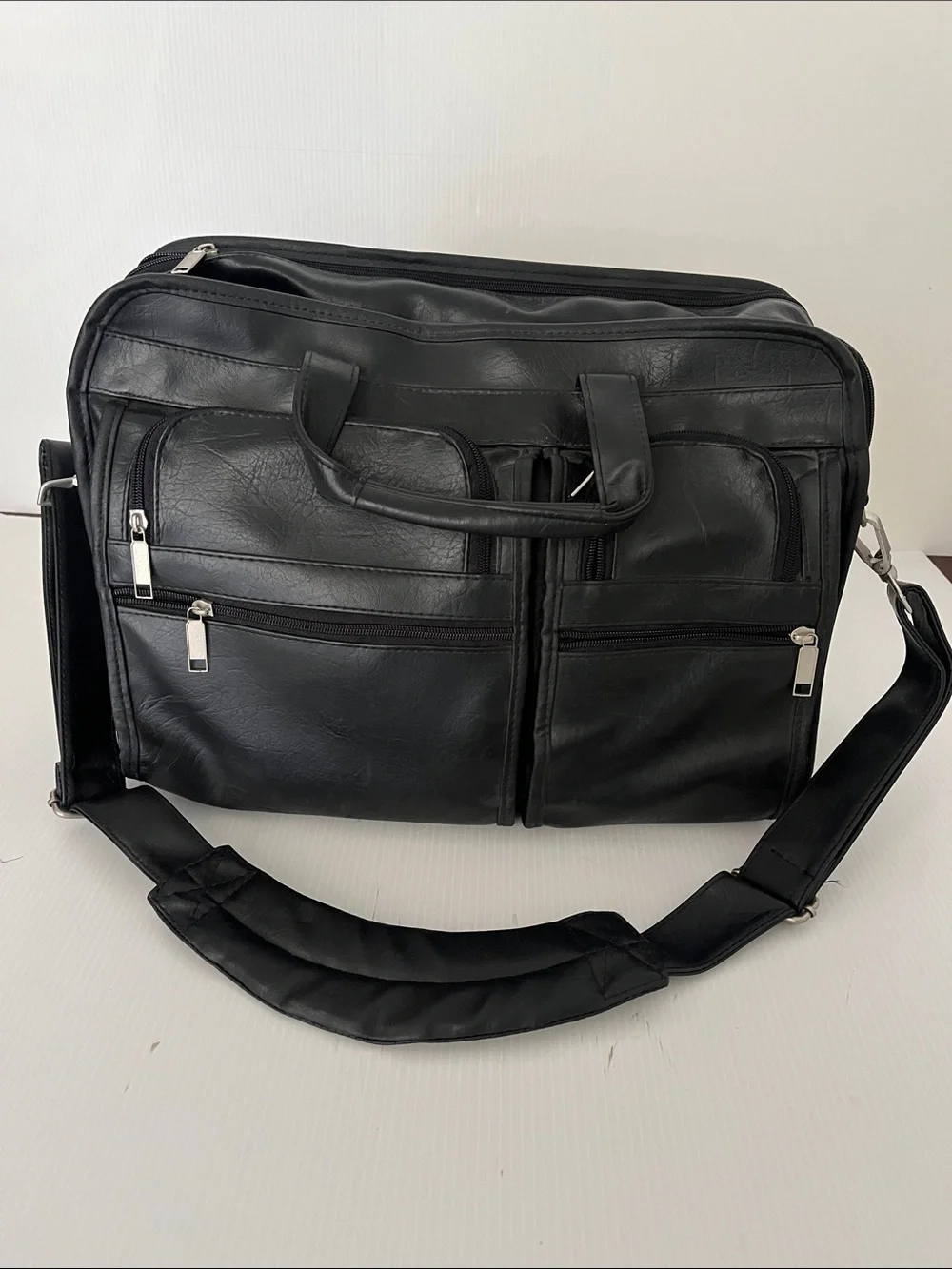 Vintage Black Leather Briefcase